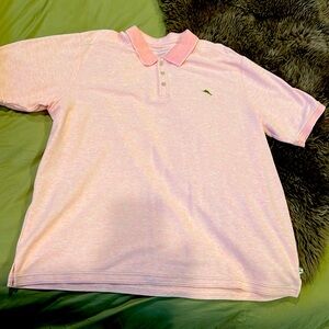 Heather pink Tommy Bahama island zone short sleeve polo in NWOT